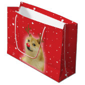 Doge Dogright Doggo Dog kerstmis Kaart red Groot Cadeauzakje (Voorkant Gekanteld)
