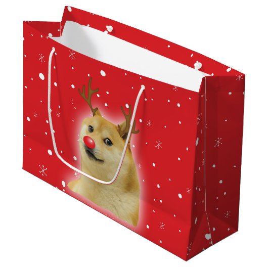 Doge Dogright Doggo Dog kerstmis Kaart red Groot Cadeauzakje (Voorkant Gekanteld)