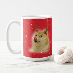 Doge Dogright Doggo Dog kerstmis Kaart red Koffiemok