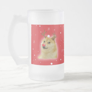 Doge Dogright Doggo Dog kerstmis Kaart red Matglas Bierpul