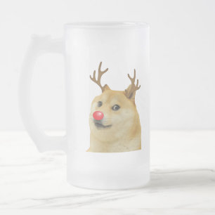 Doge Dogright Doggo Dog kerstmis Kaart red Matglas Bierpul
