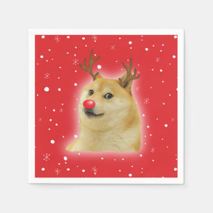 Doge Dogright Doggo Dog kerstmis Kaart red Servet
