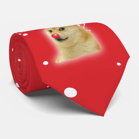 Doge Dogright Doggo Dog kerstmis Kaart red Stropdas (Opgerold)