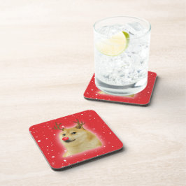 Doge Dogright Doggo Hond Kerst Meme Kaart rood Bier Onderzetter