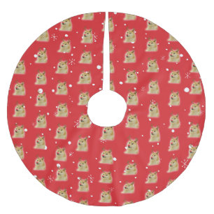 Doge Dogright Doggo Hond Kerst Meme Kaart rood Kerstboom Rok