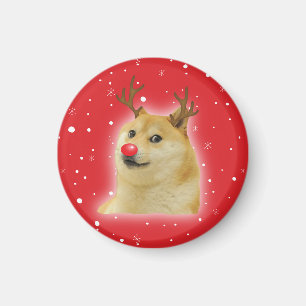 Doge Dogright Doggo Hond Kerst Meme Kaart rood Magneet