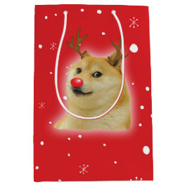Doge Dogright Doggo Hond Kerst Meme Kaart rood Medium Cadeauzakje