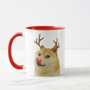 Doge Dogright Doggo Hond Kerst Meme Kaart rood Mok