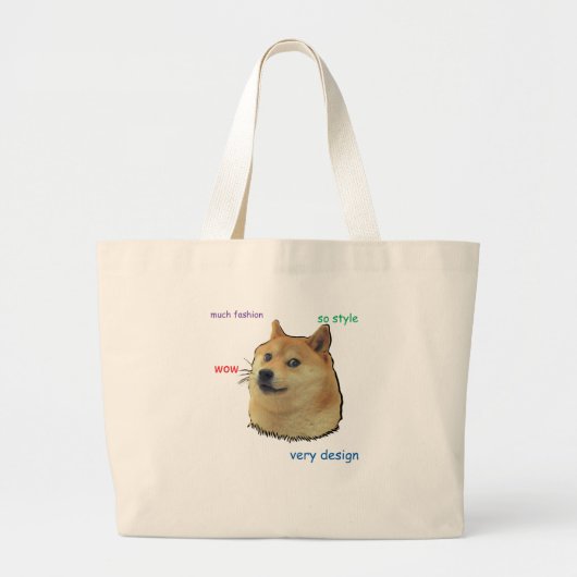 Doge. Dus Shibe Grote Tote Bag (Voorkant)