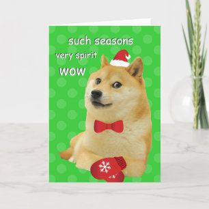 Doge Funny Meme Feestdagen Kaart