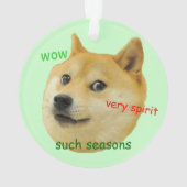Doge Funny Meme Green Ornament (achterkant)