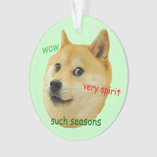 Doge Funny Meme Green Ornament (voorkant)