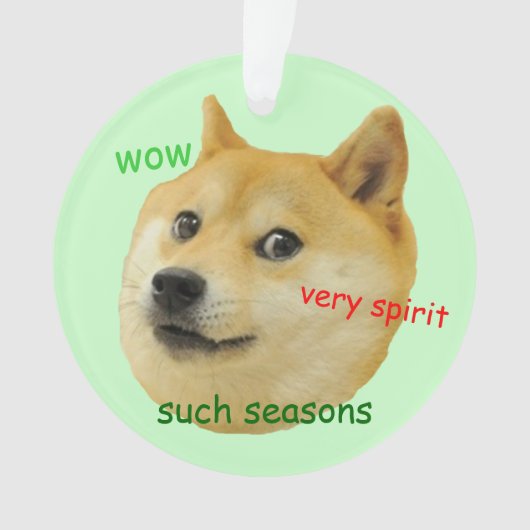 Doge Funny Meme Green Ornament (voorkant)