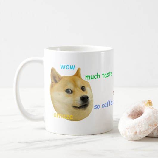 Doge Funny Meme Koffiemok (Met donut)