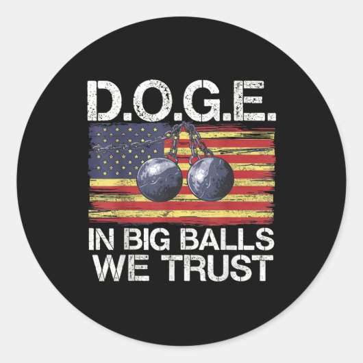 Doge in We Trust Ronde Sticker (Voorkant)