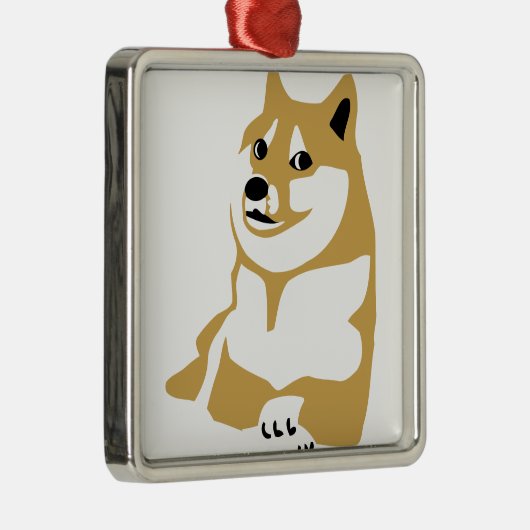 Doge - Internetmeme Metalen Ornament (Rechts)