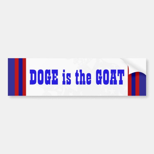 DOGE is het GOAT Dept of Gov Efficiency Greatest Bumpersticker (Voorkant)