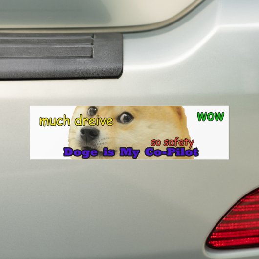 Doge is mijn co-piloot bumpersticker (Op auto)