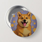 Doge-knoopminnaar ontwerp ronde button 7,6 cm (Voorkant /achterkant)