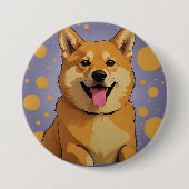 Doge-knoopminnaar ontwerp ronde button 7,6 cm (Voorkant)