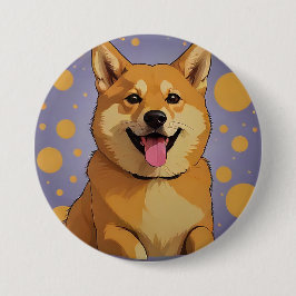 Doge-knoopminnaar ontwerp ronde button 7,6 cm