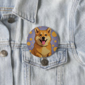 Doge-knoopminnaar ontwerp ronde button 7,6 cm (In situ)