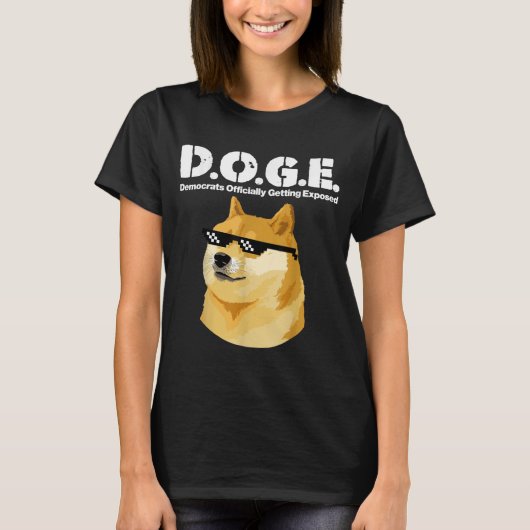 Doge Meme Democraten officieel ontmaskerd D.O T-shirt (Voorkant)