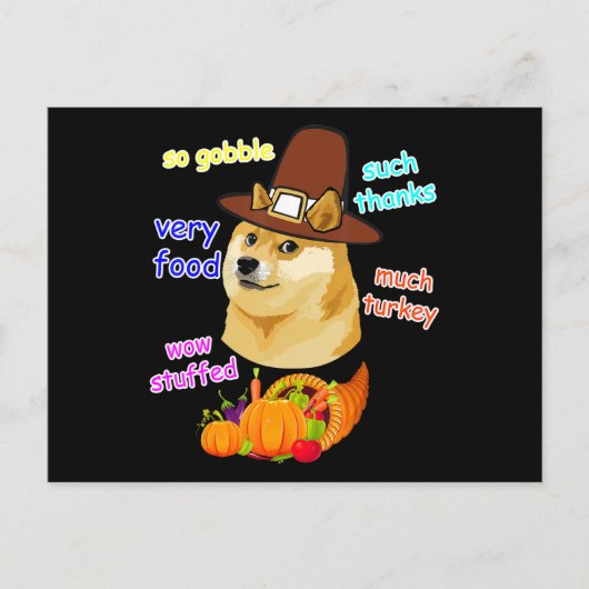 doge meme kinderen thanksgiving shiba inu doge mem uitnodiging briefkaart (Voorkant)