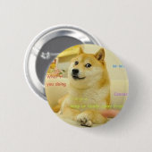 Doge Meme Ronde Button 5,7 Cm (Voorkant /achterkant)