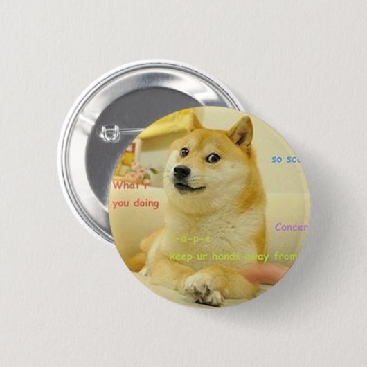 Doge Meme Ronde Button 5,7 Cm (Voorkant /achterkant)