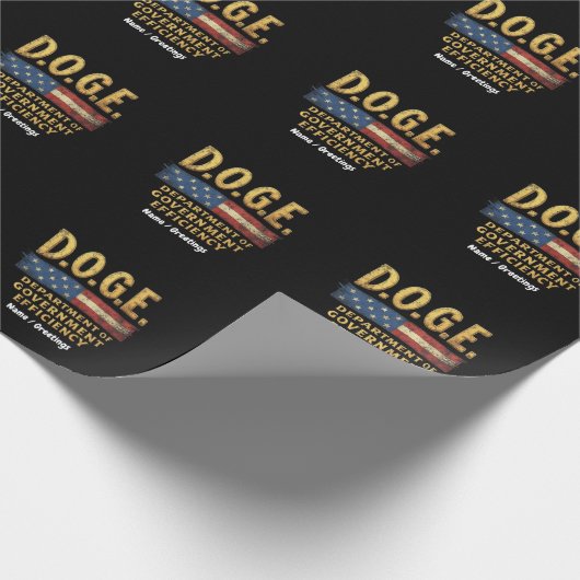 DOGE Ministerie van Overheids Efficiëntie Cadeaupapier (Hoek)