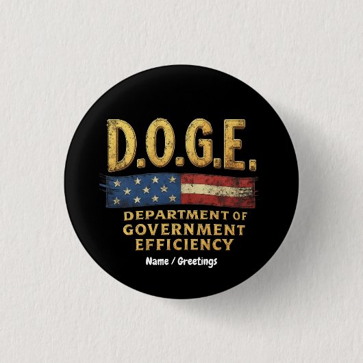 DOGE Ministerie van Overheids Efficiëntie Ronde Button 3,2 Cm (Voorkant)
