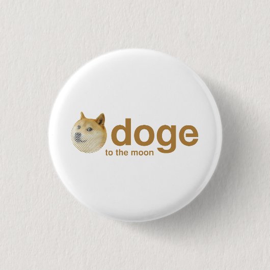 doge, munt, doge munt, dopostbank ronde button 3,2 cm (Voorkant)