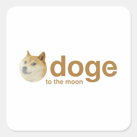 doge, munt, doge munt, dopostbank vierkante sticker (Voorkant)