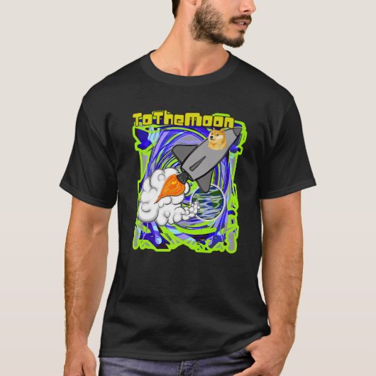 Doge-munt in de motorraket t-shirt (Voorkant)