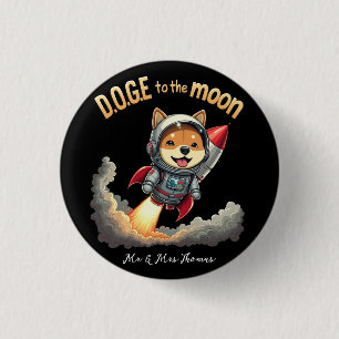Doge naar de maan: de ultieme Dogecoin-reis Ronde Button 3,2 Cm