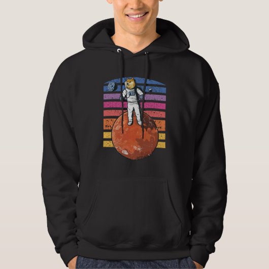 Doge On Mars Dogecoin To The Moon Space Hoodie (Voorkant)