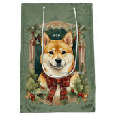Doge (Shiba Inu) Kerstmis Medium Cadeauzakje (Achterkant)