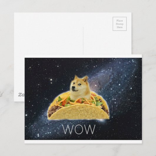 doge space taco meme briefkaart (Voorkant / Achterkant)