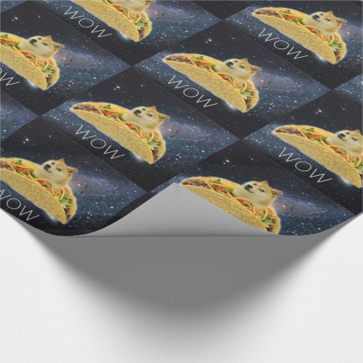 doge space taco meme cadeaupapier (Hoek)
