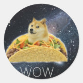 doge space taco meme classic round sticker (Voorkant)