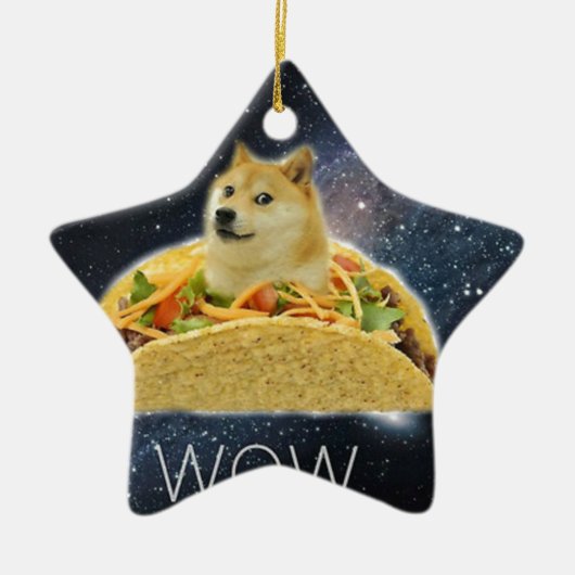 doge space taco meme keramisch ornament (Voorkant)
