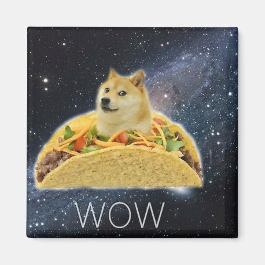 doge space taco meme magneet (Voorkant)