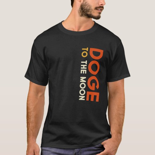 Doge to the Moon Funny Idea Meme HODL Doekoetsen i T-shirt (Voorkant)