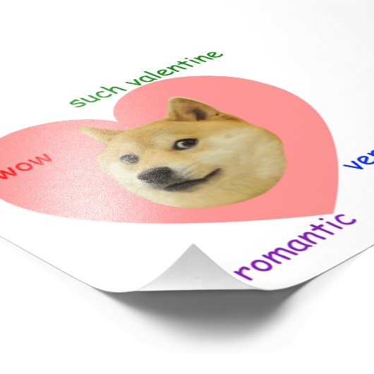 Doge Veel Valentijnsdag Zulke Romantische liefde Foto Afdruk (Hoek)