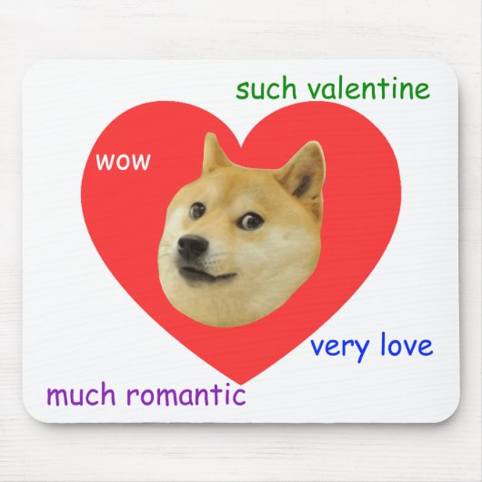 Doge Veel Valentijnsdag Zulke Romantische liefde Muismat (Voorkant)