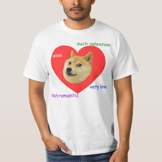 Doge Veel Valentijnsdag Zulke Romantische liefde T-shirt (Voorkant)