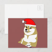 doge wow meme very xmas such hat many santa feestdagenkaart (Voorkant / Achterkant)