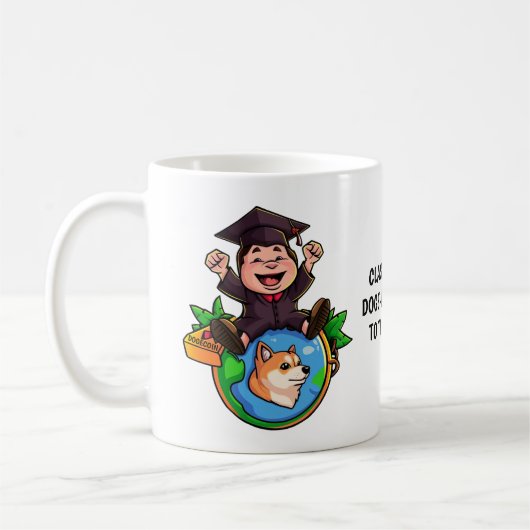 Dogecoin Afstuderen gepersonaliseerd Koffiemok (Links)