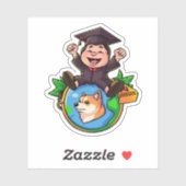 Dogecoin-Afstuderen Sticker (Vel)